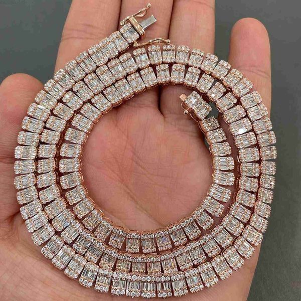 aaa gems new chandelier design 22cts moissanite diamond iced hip hop tennis chain in 14k gold plated silver